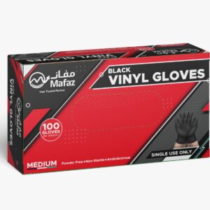 VINYL BLACK GLOVES POWDER FREE MEDIUM