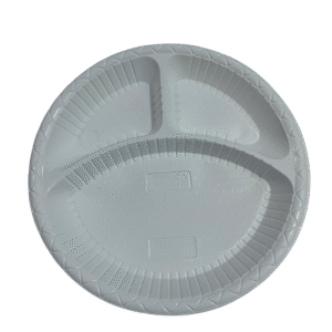 26/3" PLASTIC ROUND PLATE  WHITE - 50 Pcs