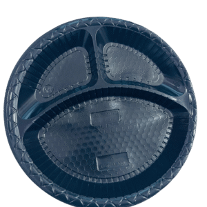 26/3" PLASTIC  ROUND PLATE BLACK  - 50 Pcs