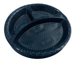 26/3" PLASTIC  ROUND PLATE BLACK  - 50 Pcs x 10 Packets